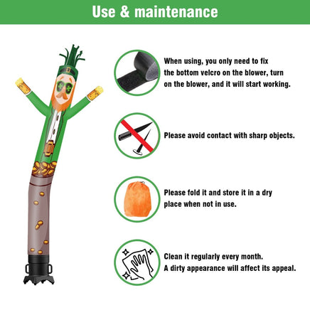 6 10 15 20FT Tall St. Patrick's Day Leprechaun Waving Inflatable Tube Man(Blower Not Included) - goodeny
