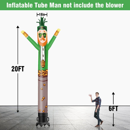 6 10 15 20FT Tall St. Patrick's Day Leprechaun Waving Inflatable Tube Man(Blower Not Included) - goodeny