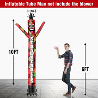 6 10 15 20FT Tall Strawberries Waving Inflatable Tube Man(Blower Not Included) - goodeny
