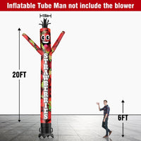 6 10 15 20FT Tall Strawberries Waving Inflatable Tube Man(Blower Not Included) - goodeny