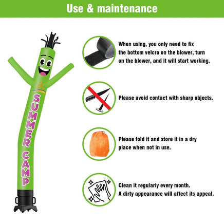 6 10 15 20FT Tall Summer Camp Waving Inflatable Tube Man(Blower Not Included) - goodeny