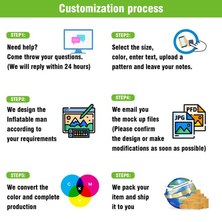 6 10 15 20FT Tall Summer Camp Waving Inflatable Tube Man(Blower Not Included) - goodeny