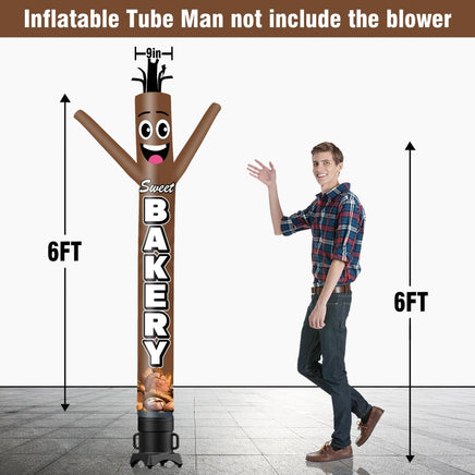 6 10 15 20FT Tall Sweet Bakery Waving Inflatable Tube Man(Blower Not Included) - goodeny