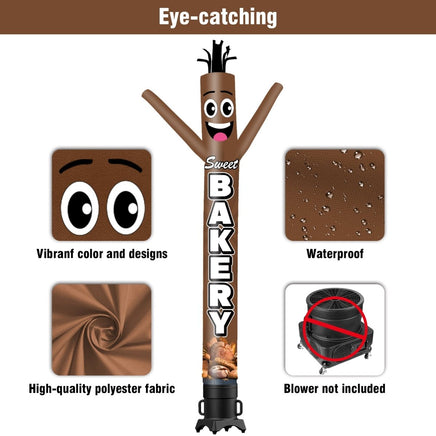 6 10 15 20FT Tall Sweet Bakery Waving Inflatable Tube Man(Blower Not Included) - goodeny