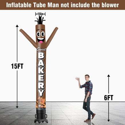 6 10 15 20FT Tall Sweet Bakery Waving Inflatable Tube Man(Blower Not Included) - goodeny