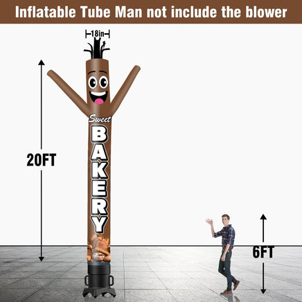 6 10 15 20FT Tall Sweet Bakery Waving Inflatable Tube Man(Blower Not Included) - goodeny