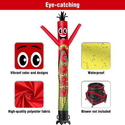 6 10 15 20FT Tall Sweet Corn Waving Inflatable Tube Man(Blower Not Included) - goodeny