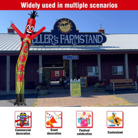 6 10 15 20FT Tall Sweet Corn Waving Inflatable Tube Man(Blower Not Included) - goodeny