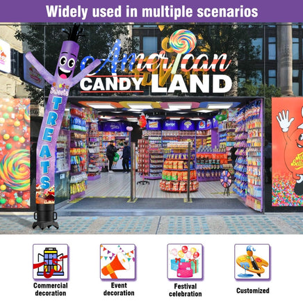 6 10 15 20FT Tall Sweets & Treats Waving Inflatable Tube Man(Blower Not Included) - goodeny