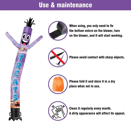 6 10 15 20FT Tall Sweets & Treats Waving Inflatable Tube Man(Blower Not Included) - goodeny