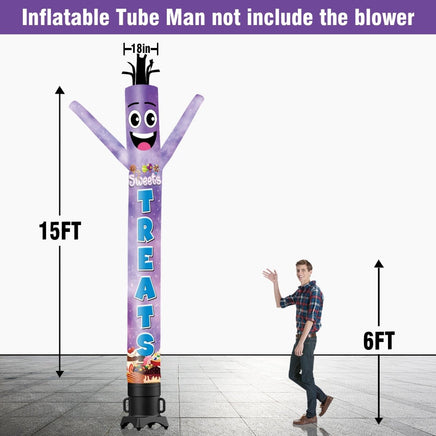 6 10 15 20FT Tall Sweets & Treats Waving Inflatable Tube Man(Blower Not Included) - goodeny
