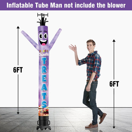 6 10 15 20FT Tall Sweets & Treats Waving Inflatable Tube Man(Blower Not Included) - goodeny