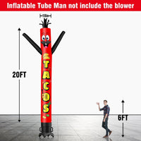6 10 15 20FT Tall Tacos Waving Inflatable Tube Man(Blower Not Included) - goodeny