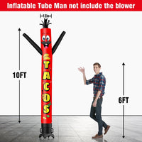 6 10 15 20FT Tall Tacos Waving Inflatable Tube Man(Blower Not Included) - goodeny