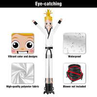 6 10 15 20FT Tall Taekwondo Waving Inflatable Tube Man(Blower Not Included) - goodeny