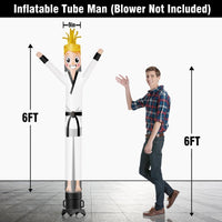 6 10 15 20FT Tall Taekwondo Waving Inflatable Tube Man(Blower Not Included) - goodeny