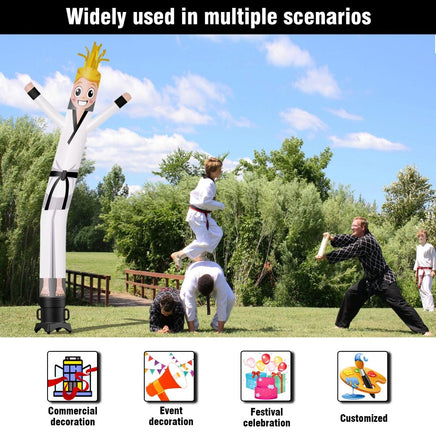 6 10 15 20FT Tall Taekwondo Waving Inflatable Tube Man(Blower Not Included) - goodeny