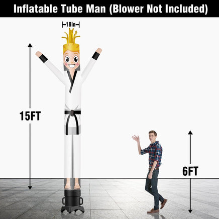 6 10 15 20FT Tall Taekwondo Waving Inflatable Tube Man(Blower Not Included) - goodeny