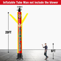 6 10 15 20FT Tall Tamales Waving Inflatable Tube Man(Blower Not Included) - goodeny