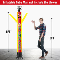 6 10 15 20FT Tall Tamales Waving Inflatable Tube Man(Blower Not Included) - goodeny