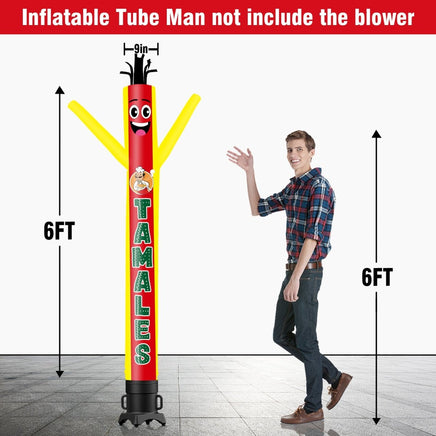 6 10 15 20FT Tall Tamales Waving Inflatable Tube Man(Blower Not Included) - goodeny