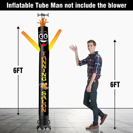 6 10 15 20FT Tall Tanning Salon Waving Inflatable Tube Man(Blower Not Included) - goodeny