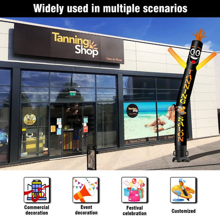 6 10 15 20FT Tall Tanning Salon Waving Inflatable Tube Man(Blower Not Included) - goodeny