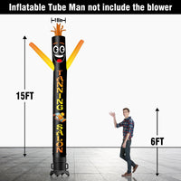 6 10 15 20FT Tall Tanning Salon Waving Inflatable Tube Man(Blower Not Included) - goodeny