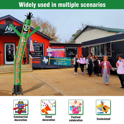 6 10 15 20FT Tall Taqueria Waving Inflatable Tube Man(Blower Not Included) - goodeny