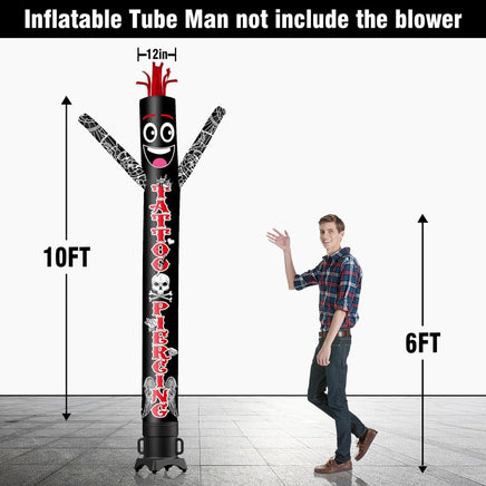 6 10 15 20FT Tall Tattoo Piercing Waving Inflatable Tube Man(Blower Not Included) - goodeny