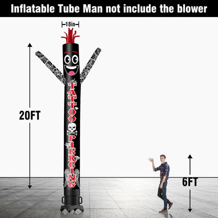 6 10 15 20FT Tall Tattoo Piercing Waving Inflatable Tube Man(Blower Not Included) - goodeny