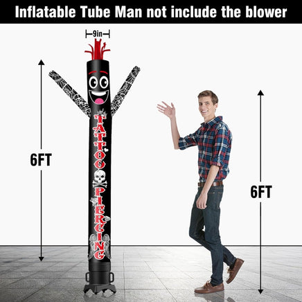 6 10 15 20FT Tall Tattoo Piercing Waving Inflatable Tube Man(Blower Not Included) - goodeny