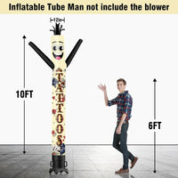 6 10 15 20FT Tall Tattoos Waving Inflatable Tube Man(Blower Not Included) - goodeny