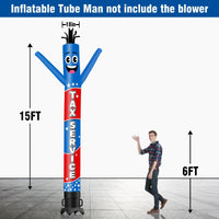6 10 15 20FT Tall Tax Service Waving Inflatable Tube Man(Blower Not Included) - goodeny