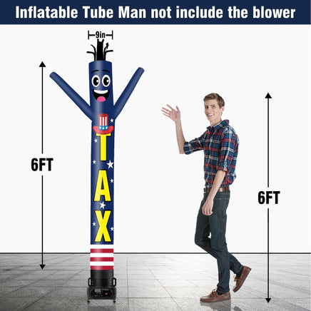6 10 15 20FT Tall Tax Waving Inflatable Tube Man(Blower Not Included) - goodeny