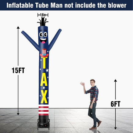 6 10 15 20FT Tall Tax Waving Inflatable Tube Man(Blower Not Included) - goodeny