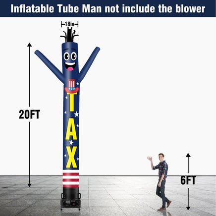 6 10 15 20FT Tall Tax Waving Inflatable Tube Man(Blower Not Included) - goodeny