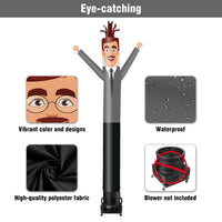 6 10 15 20FT Tall Teacher Waving Inflatable Tube Man(Blower Not Included) - goodeny