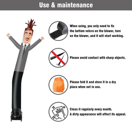 6 10 15 20FT Tall Teacher Waving Inflatable Tube Man(Blower Not Included) - goodeny
