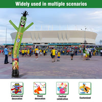 6 10 15 20FT Tall Team Soccer Spirit Waving Inflatable Tube Man(Blower Not Included) - goodeny