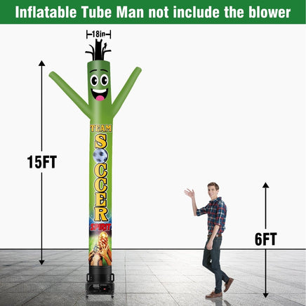 6 10 15 20FT Tall Team Soccer Spirit Waving Inflatable Tube Man(Blower Not Included) - goodeny