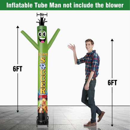 6 10 15 20FT Tall Team Soccer Spirit Waving Inflatable Tube Man(Blower Not Included) - goodeny