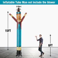 6 10 15 20FT Tall Thanksgiving Day Pumpkin Scarecrow Waving Inflatable Tube Man(Blower Not Included) - goodeny