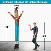 6 10 15 20FT Tall Thanksgiving Day Pumpkin Scarecrow Waving Inflatable Tube Man(Blower Not Included) - goodeny