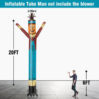 6 10 15 20FT Tall Thanksgiving Day Pumpkin Scarecrow Waving Inflatable Tube Man(Blower Not Included) - goodeny