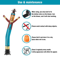 6 10 15 20FT Tall Thanksgiving Day Pumpkin Scarecrow Waving Inflatable Tube Man(Blower Not Included) - goodeny