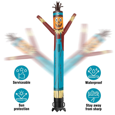 6 10 15 20FT Tall Thanksgiving Day Pumpkin Scarecrow Waving Inflatable Tube Man(Blower Not Included) - goodeny