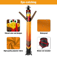 6 10 15 20FT Tall Thanksgiving Day Pumpkin Turkey Waving Inflatable Tube Man(Blower Not Included) - goodeny