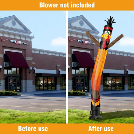 6 10 15 20FT Tall Thanksgiving Day Pumpkin Turkey Waving Inflatable Tube Man(Blower Not Included) - goodeny