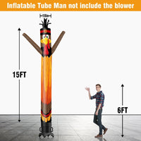 6 10 15 20FT Tall Thanksgiving Day Pumpkin Turkey Waving Inflatable Tube Man(Blower Not Included) - goodeny